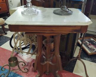 Small marble top table
