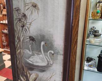 Victorian oil on canvas Swan