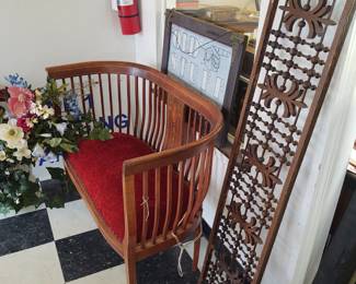 Fret work and nice 1860s settee 