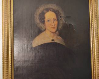Large portrait of a lady circa 1850., Oil on canvas