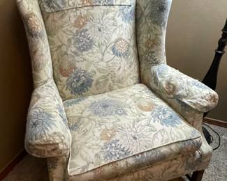 wing back chair, clean