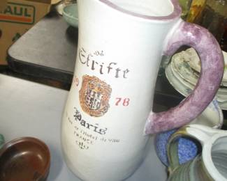 French faience tall pitcher