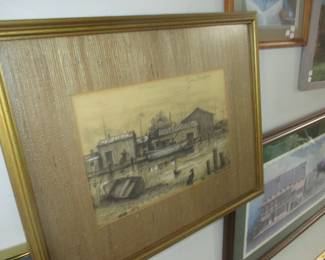 Bergeron Louisiana charcoal drawing