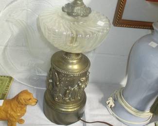 Brass and glass lamp