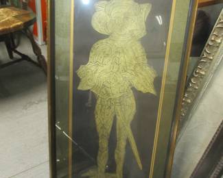 Costumed medieval figure print from Carmichael estate