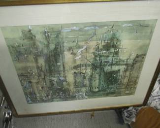 Expressionist watercolor from Carmichael estate