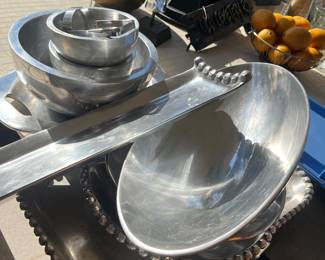 Misc pewter server plates 