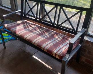 Metal patio bench 
