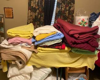 Blankets and pillows galore 