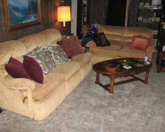 Recliner couch and matching love seat