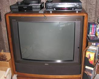 Old RCA TV, VCR player and DVD player