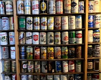 Entire wall of collectible beer cans!