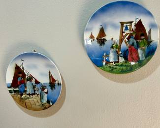 Hand Painted Vintage German Plates/Chargers.