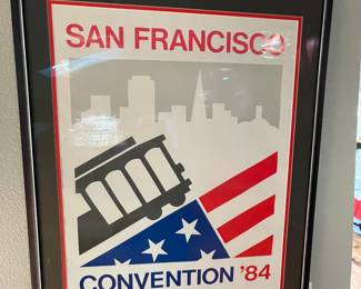 Democrat Convention Poster '84. much more political memorabilia.