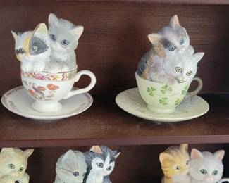 The Hamilton Collection kittens in tea cups