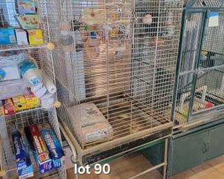 Large bird cage on wheels