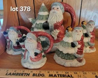 Vintage Omnibus Santa tea set