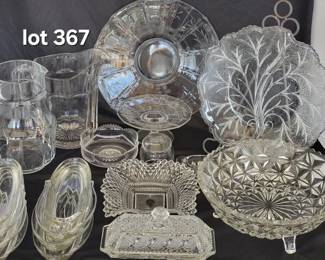 Assortment of vintage glass