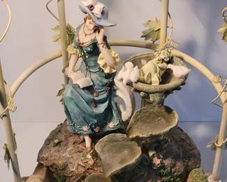 Resin fountain and light