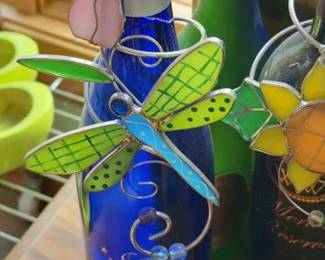 Stained glass wine bottle decor accessories
