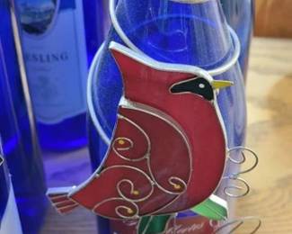 Stained glass wine bottle decor accessories