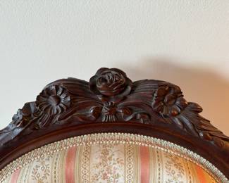 Pretty Victorian side chair with carved roses  