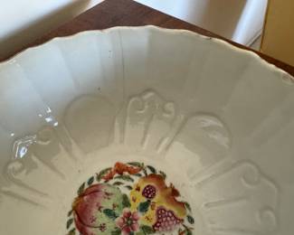 Chinese Famille Rose porcelain bowl 3"h x 7" diameter     as found