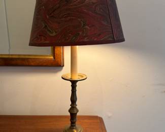 Vintage brass candlestick lamp         16.5"h 