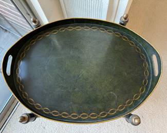 Vintage tole 2-tier tray table                                                      23"h x 19" long x 14"w 