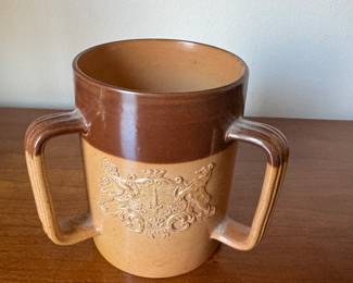 Royal Doulton three handled mug   4"h x 3.25" diameter