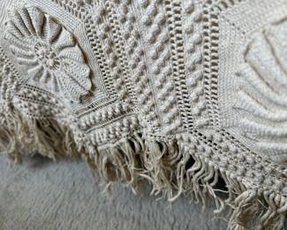 Hand crocheted blanket/coverlet                                             92" x 90" not including fringe