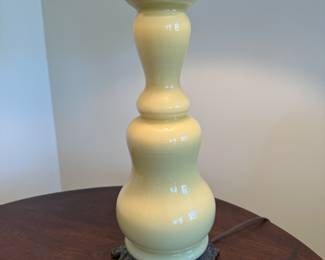 Yellow porcelain lamp  28" to top of shade