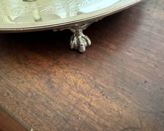 Footed silver-plated salver  12" diameter 1.25"h