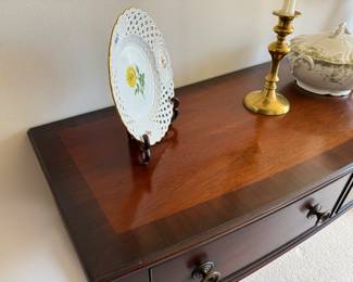 Baker banded mahogany console table                                                                                   34"h x 58"w x 17"d