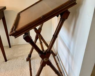 Brandt mahogany book stand  38"h x 23"w x 20"d