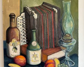 Mildred Yohe still life oil painting                                       26.5"h x 20.25"w 