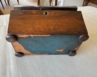 Domed tea caddy             5"h x 8"w x 4.5"d