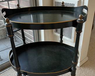 Vintage tole 2-tier tray table                                                      23"h x 19" long x 14"w 