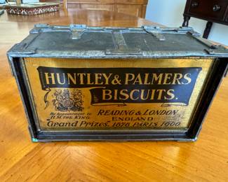 Huntley & Palmers treasure chest biscuit tin                            3.5"h x 7.5" long x 4.25"d