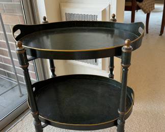 Vintage tole 2-tier tray table                                                      23"h x 19" long x 14"w 