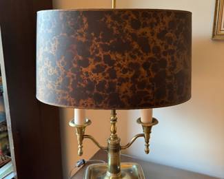 vintage brass double candle lamp