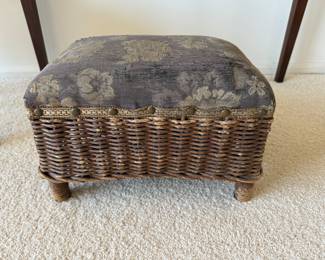 wicker footstool  9"h x 13"w x 8.5" d