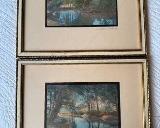 2 Wallace Nutting hand-colored photographs
