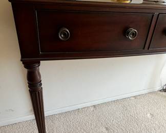 Baker banded mahogany console table                                                                                   34"h x 58"w x 17"d