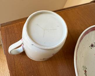 Newhall cup & saucers c.1790                                                     cup 2.5"h x 2.5" diameter