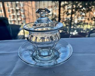 Blown & cut glass jar c.1870   