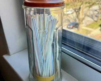 vintage straw dispenser