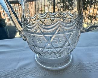 Antique pressed glass pitcher  9"h 