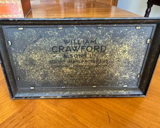 William Crawford biscuit tin                                                                    4.5"h x 8.5"long x 5"w 