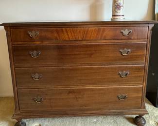 Berkey & Gay mahogany chest with ball feet                             36.5"h x 46"w x 22"d 